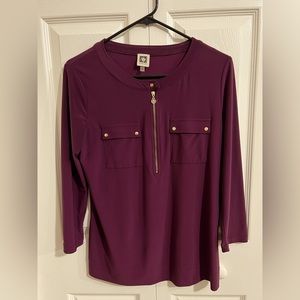 Anne Klein Burgundy Blouse